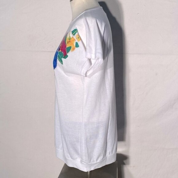 Vintage T Shirt With Flower Graphic L - Picture 7 of 10